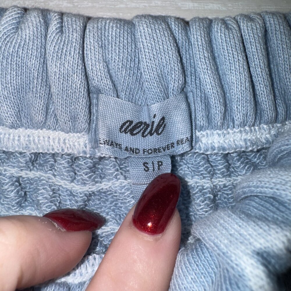 Aerie NWT Women's Size Small Blue High Rise A-line Smocked Mini Skirt - Picture 3 of 7